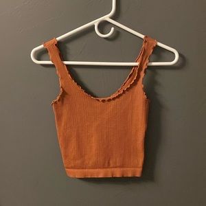 Dusty clay color crop tank